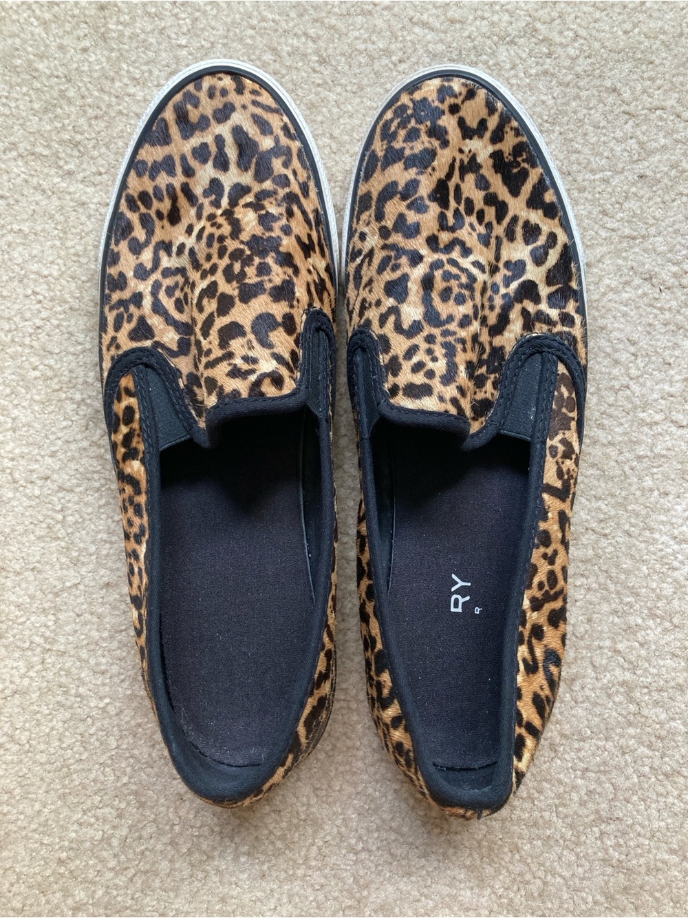 Sperry Leopard-Print Slip-On Sneakers - Brown/Black hair on hide style fabric